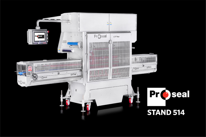 Fast and compact tray sealer for soft fruit trays